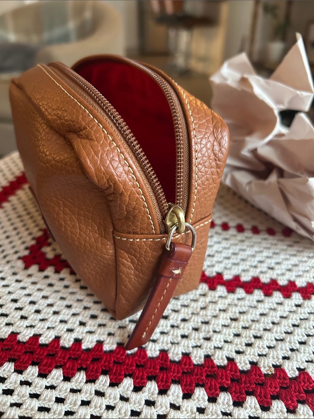 Dooney & Bourke Tan Pebble Leather Toiletry Kit - Picture 5 of 7